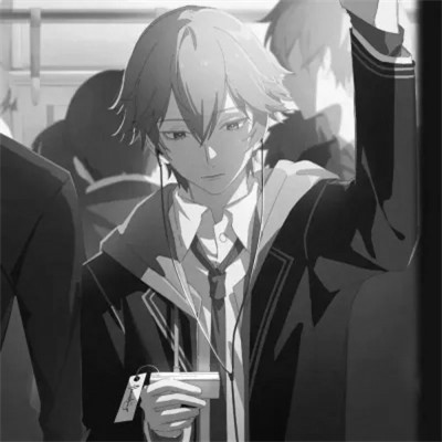 ins风高级质感黑白动漫男头像(图91)