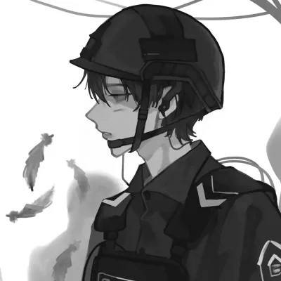 ins风高级质感黑白动漫男头像(图80)