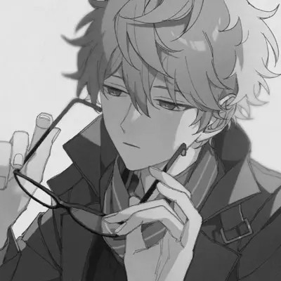 高质量黑白风动漫男生头像(图15)