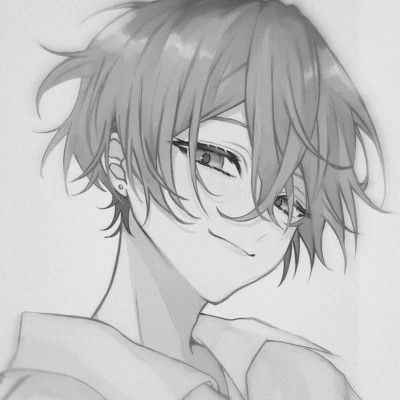 炫酷黑白风动漫男生头像高清(图108)