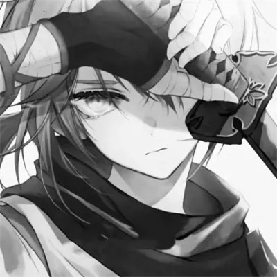 高质量黑白风动漫男生头像(图65)