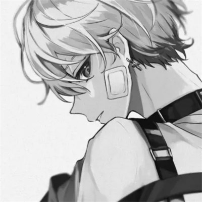 高质量黑白风动漫男生头像(图62)