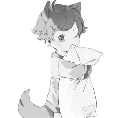 ins风高级质感黑白动漫男头像(图87)