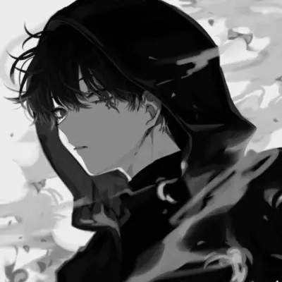 高质量黑白风动漫男生头像(图17)