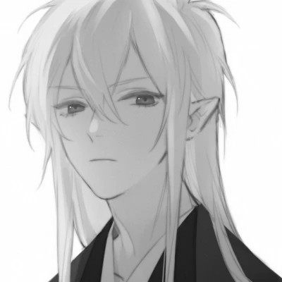 炫酷黑白风动漫男生头像高清(图71)