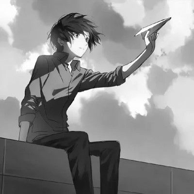 高质量黑白风动漫男生头像(图80)
