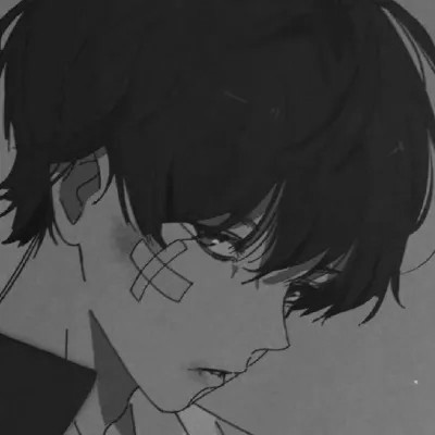 ins风高级质感黑白动漫男头像(图116)