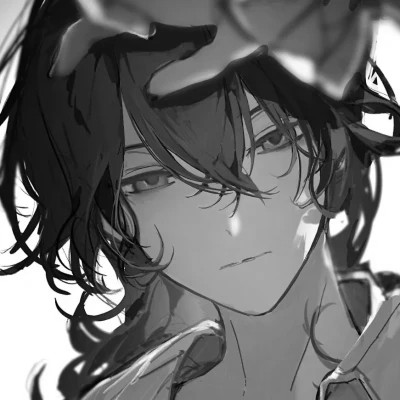 高质量黑白风动漫男生头像(图96)