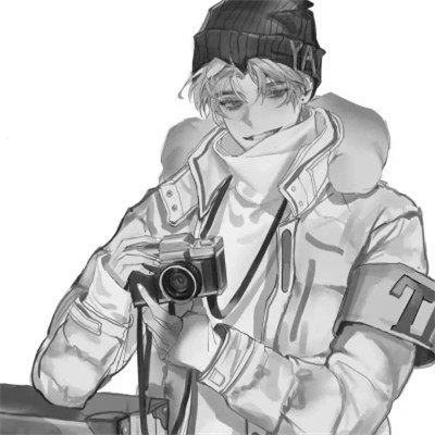 ins风高级质感黑白动漫男头像(图108)