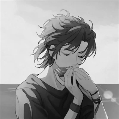 男生专属超酷动漫黑白微信头像(图114)