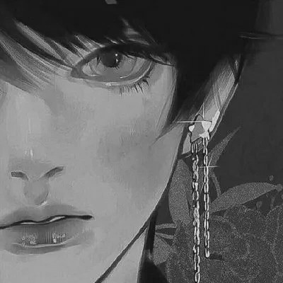 男生微信头像黑白动漫(图53)