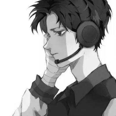 炫酷黑白风动漫男生头像高清(图95)