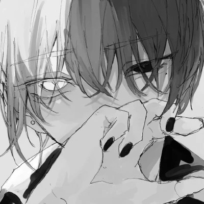 炫酷黑白风动漫男生头像高清(图83)