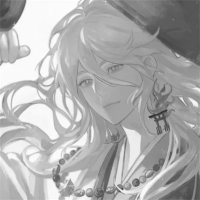 高质量黑白风动漫男生头像(图25)