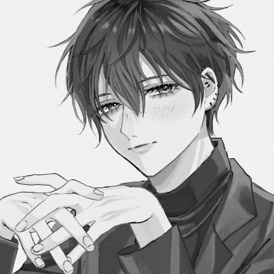 高质量黑白风动漫男生头像(图20)