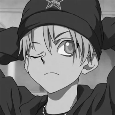 高质量黑白风动漫男生头像(图90)