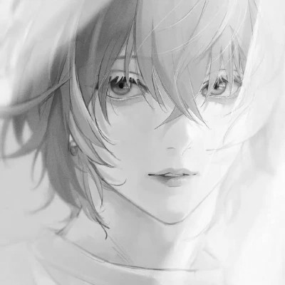 高质量黑白风动漫男生头像(图24)
