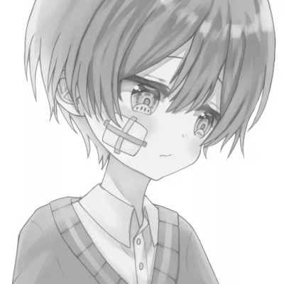 高质量黑白风动漫男生头像(图55)