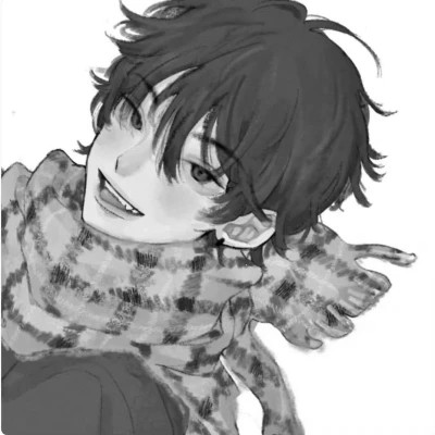 炫酷黑白风动漫男生头像高清(图90)