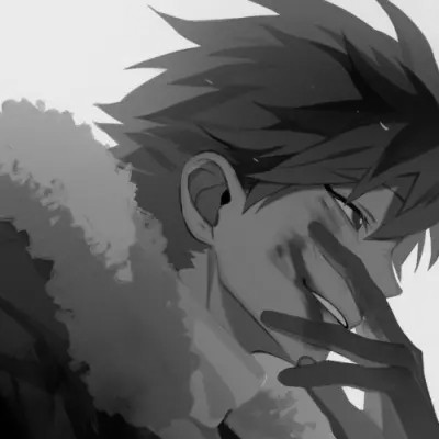 炫酷黑白风动漫男生头像高清(图49)