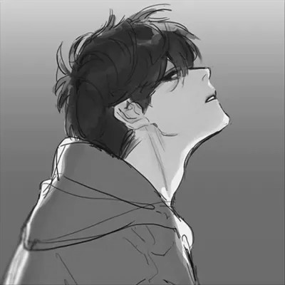 高质量黑白风动漫男生头像(图66)
