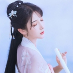 清新唯美古风闭眼女头图片