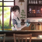 咖啡店女生动漫高清头像图片