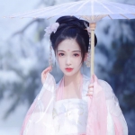 真人执伞古风清新女头图片