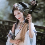 古风真人奏乐女头图片