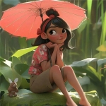 浪漫绿意动漫女生头像图片，治愈心灵的美好瞬间