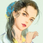 女生动漫古风水彩人物头像，艺术与动漫的结合