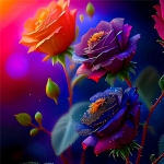 多彩玫瑰花头像图片，尽显浪漫与高雅