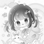 微信独特又可爱黑白漫画女生头像