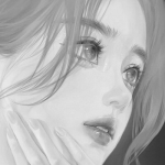 高颜值手绘黑白女生头像，让人一见倾心