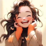 开怀大笑的治愈动漫女孩头像图片，让你心情舒畅！