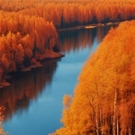 唯美秋季白桦林风景高清头像图片，感受大自然的美