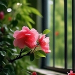 窗前清新木芙蓉花朵头像图片，让你感受初花儿的韵味