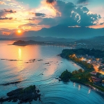 日落时分的海边景色头像图片