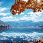 美丽的秋天山水风景头像图片