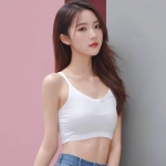 穿白色T恤美女头像图片