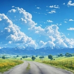 白云蓝天大路风景头像图片