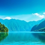 青山绿水蓝天白云风景头像图片