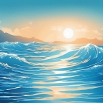 太阳大海波浪头像图片