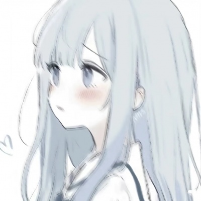 超美的模糊蓝色系动漫女头