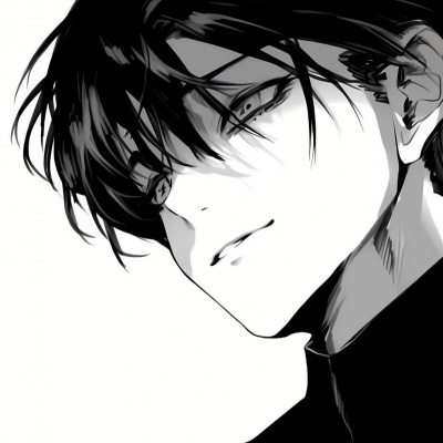 高清无水印黑白动漫男头｜男生必备，百搭又有质感