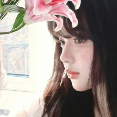 唯美气质百合花氛围女生头像+背景