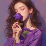 浪漫紫色系迷人女生头像图片